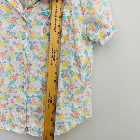 Jantzen Vintage Short Sleeve Multicolor Polka Dot Button Up Girls 14 - Picture 5 of 7